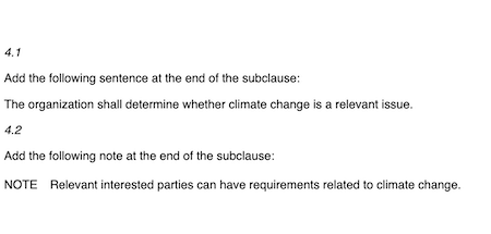 Emendamenti ISO sugli effetti del cambiamento climatico: le novità
