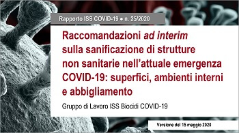 ISS Rapporto sanificazione covid ambienti lavoro