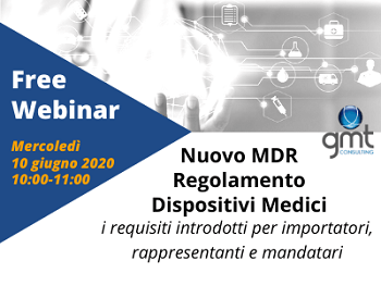 Free webinar MDR mercoledì 10 giugno 2020 distributori dispositivi medici