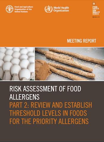 Allergeni alimentari: aggiornate le linee guida di FAO e WHO