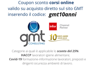 sconto coupon gmt10anni catalogo corsi HACCP covid formazione online e-learning formativo didattica lavoratori preposti dirigenti sicurezza lavoro