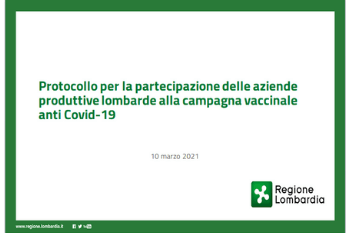 Regione Lombardia ok a Vaccini contro il Covid per i lavoratori effettuati dal medico competente in aziende