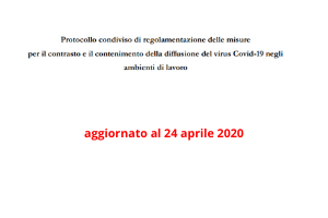 Protocollo condivisio Covid-19 sicurezza lavoro fase 2 imprese aggiornato riapertura attività 4 maggio